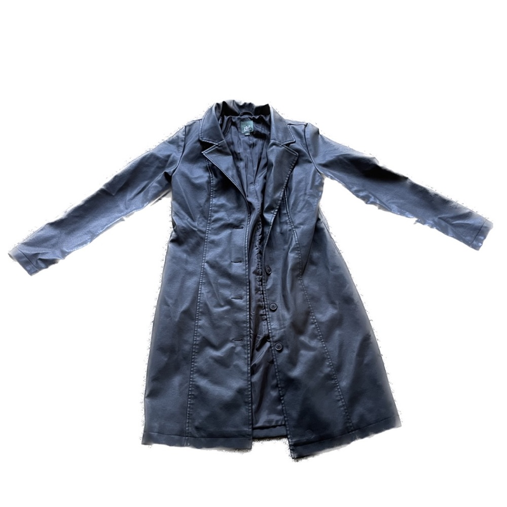 Women's Faux Leather Trench Coat
